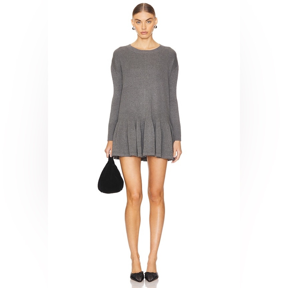 NWT S L Free People Time On My Side Mini Dress in Dark Grey
